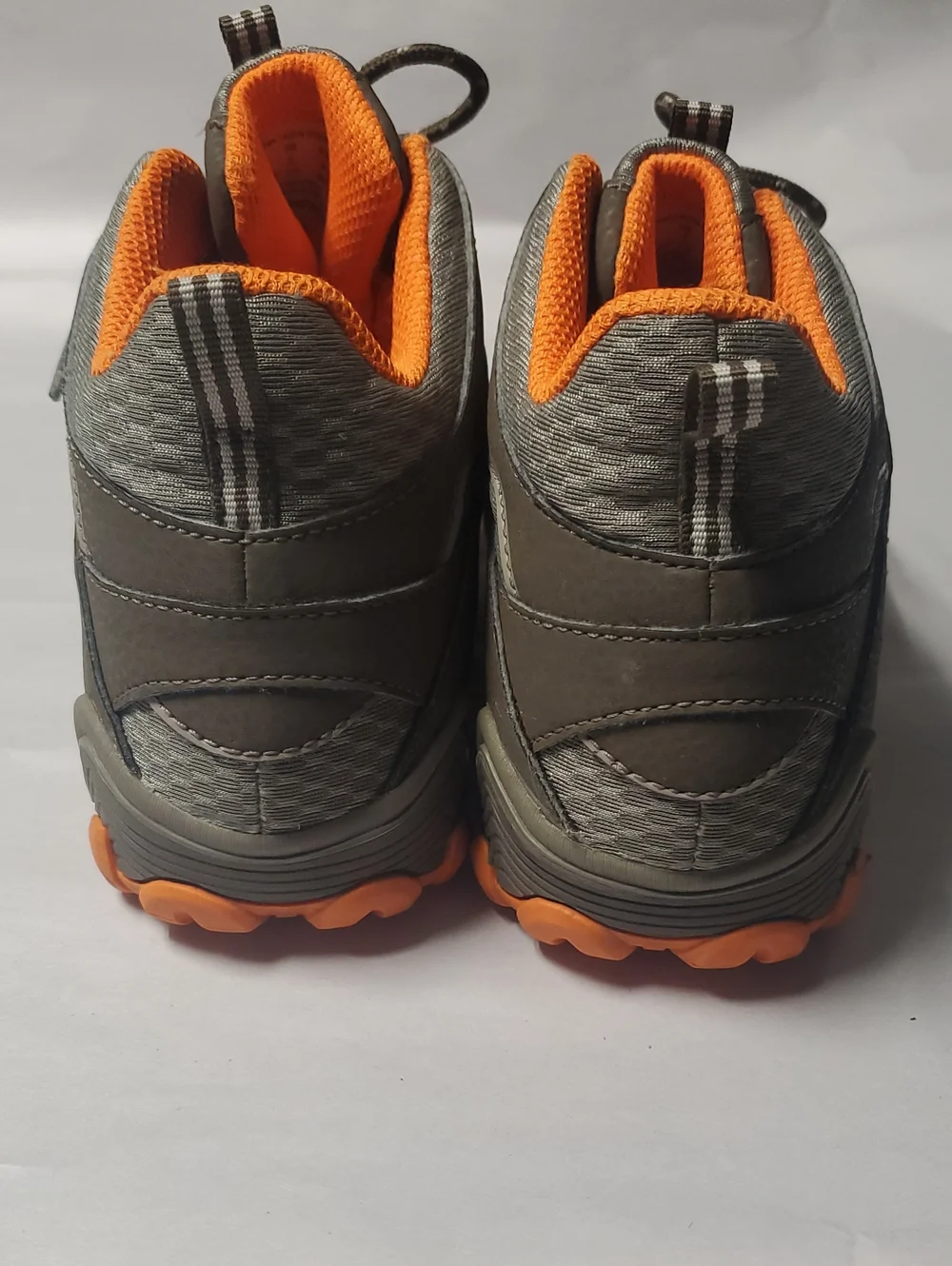 Merrell Chameleon 7 Mid Lace-Up Waterproof Kids' Gray and Orange Trail Boot 3